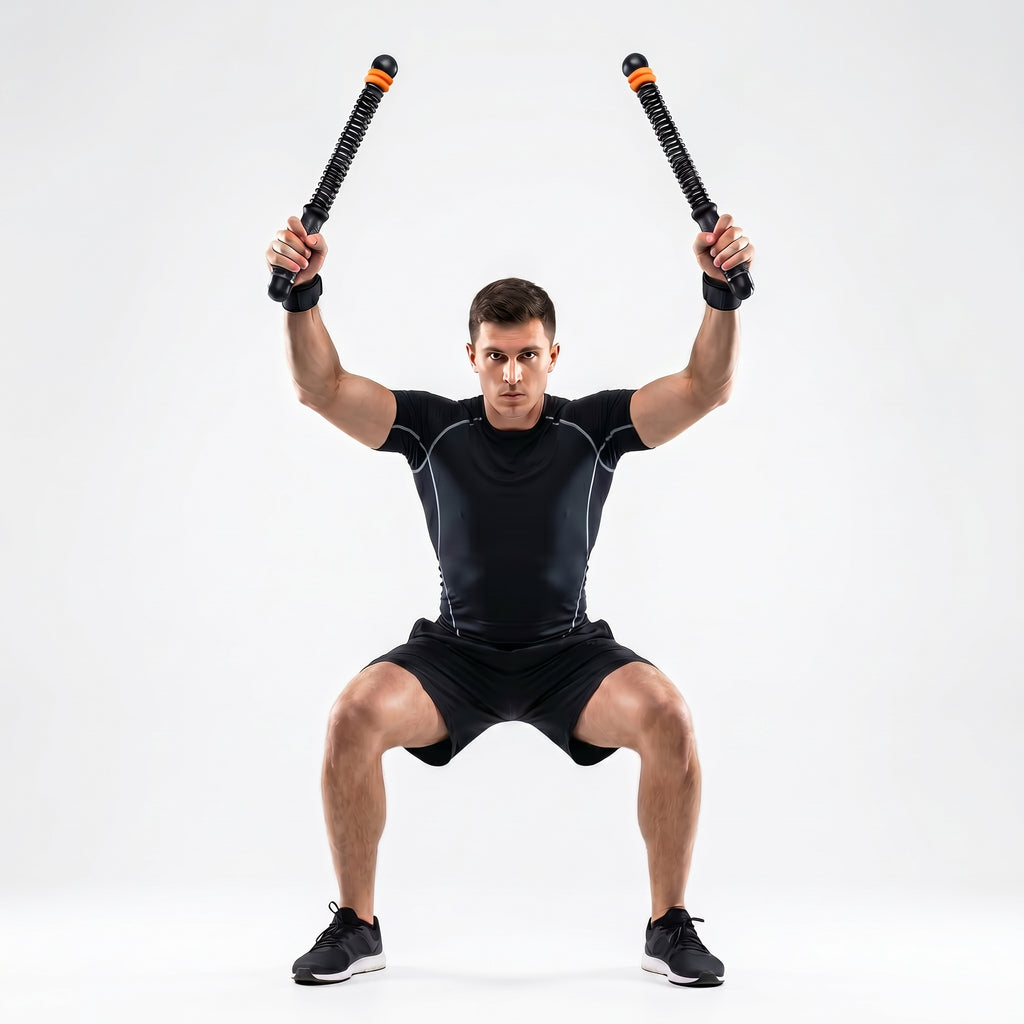Cordless Battle Rope Training System, Adjustable Resistance Speed & Endurance Trainer - Orange & Black
