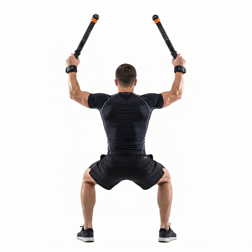 Cordless Battle Rope Training System, Adjustable Resistance Speed & Endurance Trainer - Orange & Black