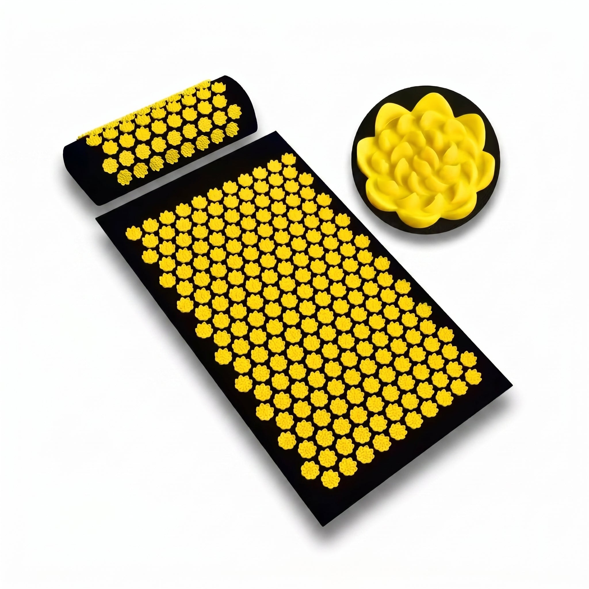 Acupressure Mat & Neck Pillow Set for Back & Neck Relaxation, Cotton & Foam Recovery Kit
