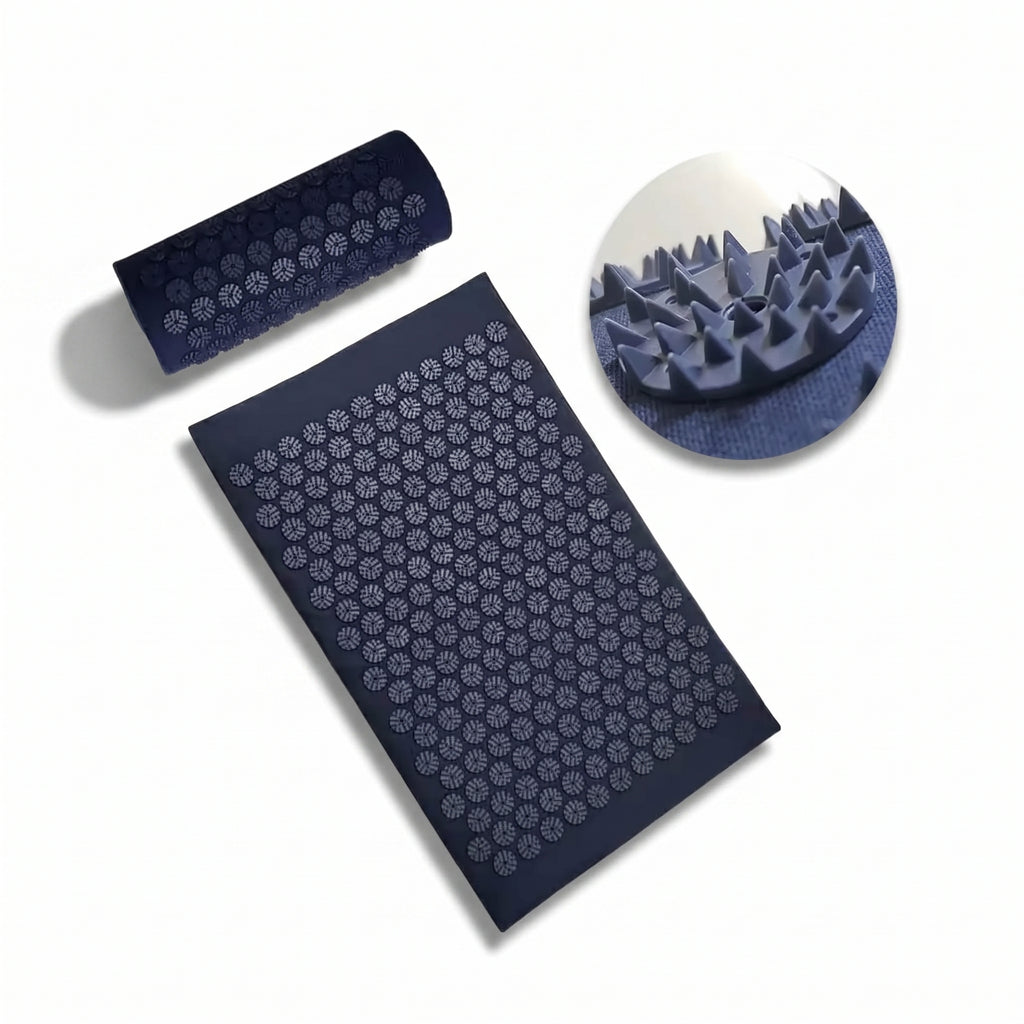 Acupressure Mat & Neck Pillow Set for Back & Neck Relaxation, Cotton & Foam Recovery Kit