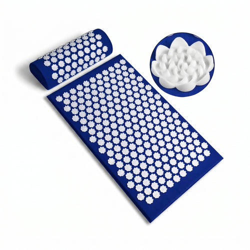 Acupressure Mat & Neck Pillow Set for Back & Neck Relaxation, Cotton & Foam Recovery Kit
