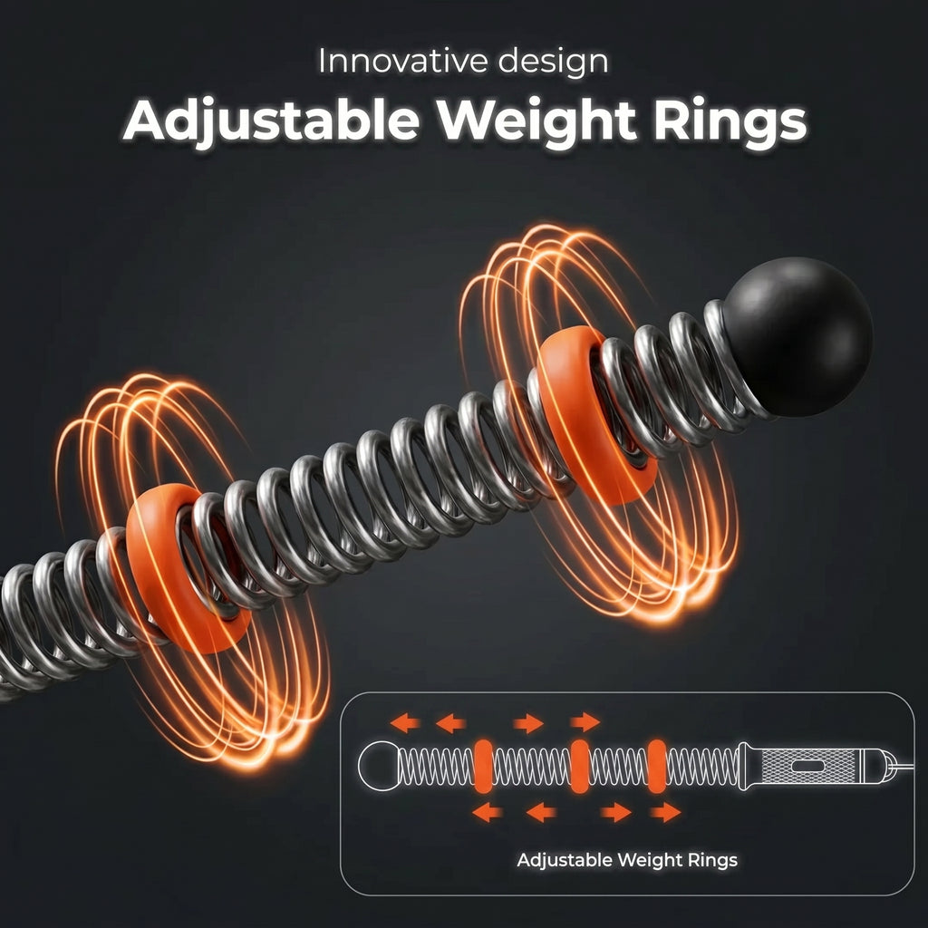 Cordless Battle Rope Training System, Adjustable Resistance Speed & Endurance Trainer - Orange & Black
