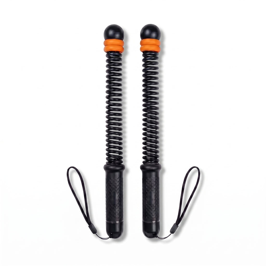 Cordless Battle Rope Training System, Adjustable Resistance Speed & Endurance Trainer - Orange & Black